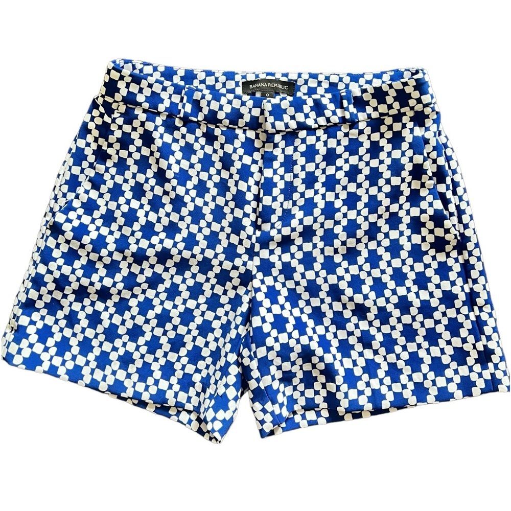Banana Republic "Hampton" Blue & White High Rise Shorts | Women’s 0